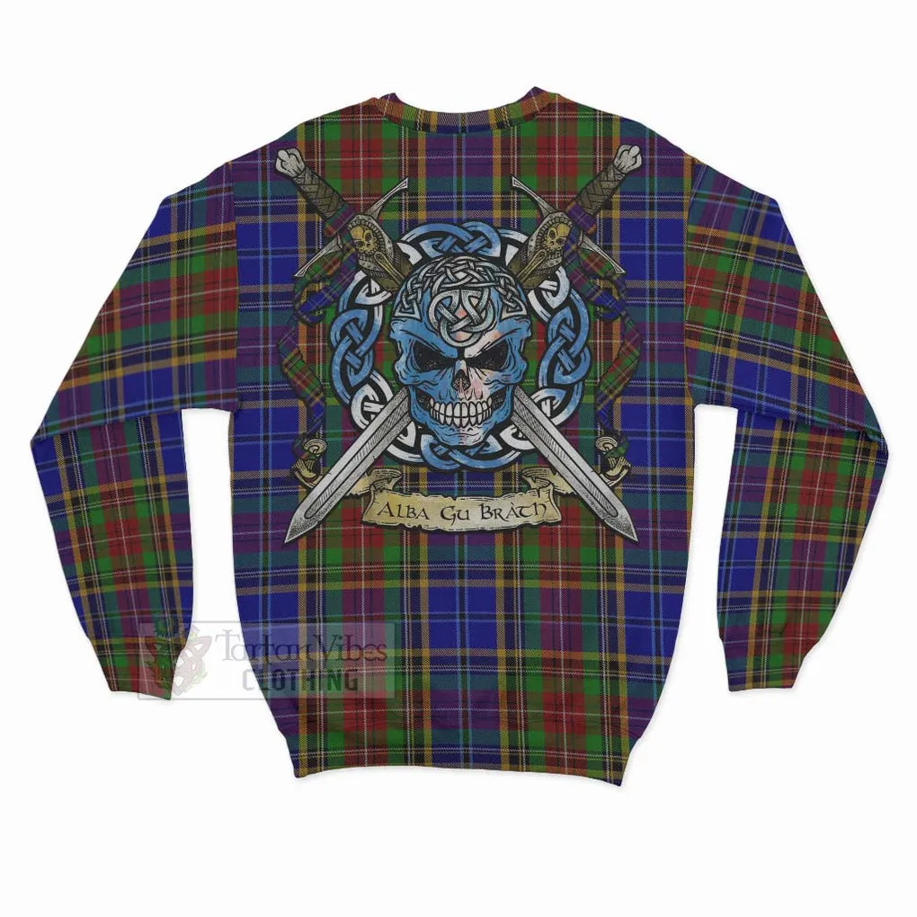 Beattie (Beatty) Tartan Sweatshirt with Family Crest Celtic Skull Style