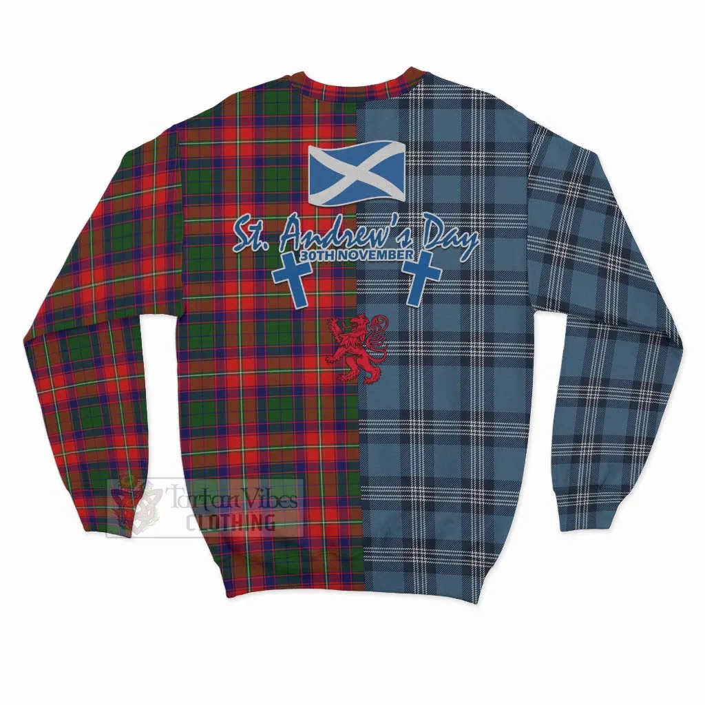 Belshes (Belsches) Tartan Sweatshirt Happy St. Andrew's Day Half Tartan Style