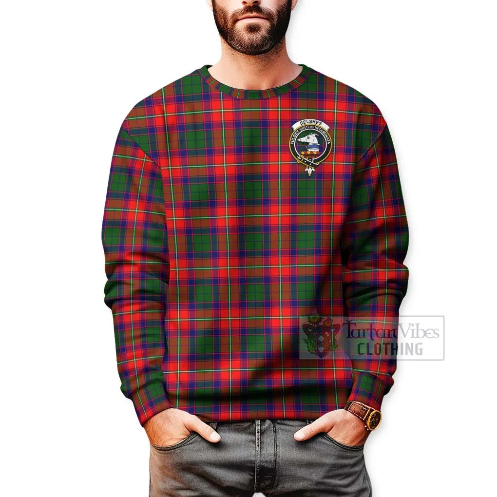 Belshes (Belsches) Tartan Sweatshirt with Family Crest Celtic Skull Style