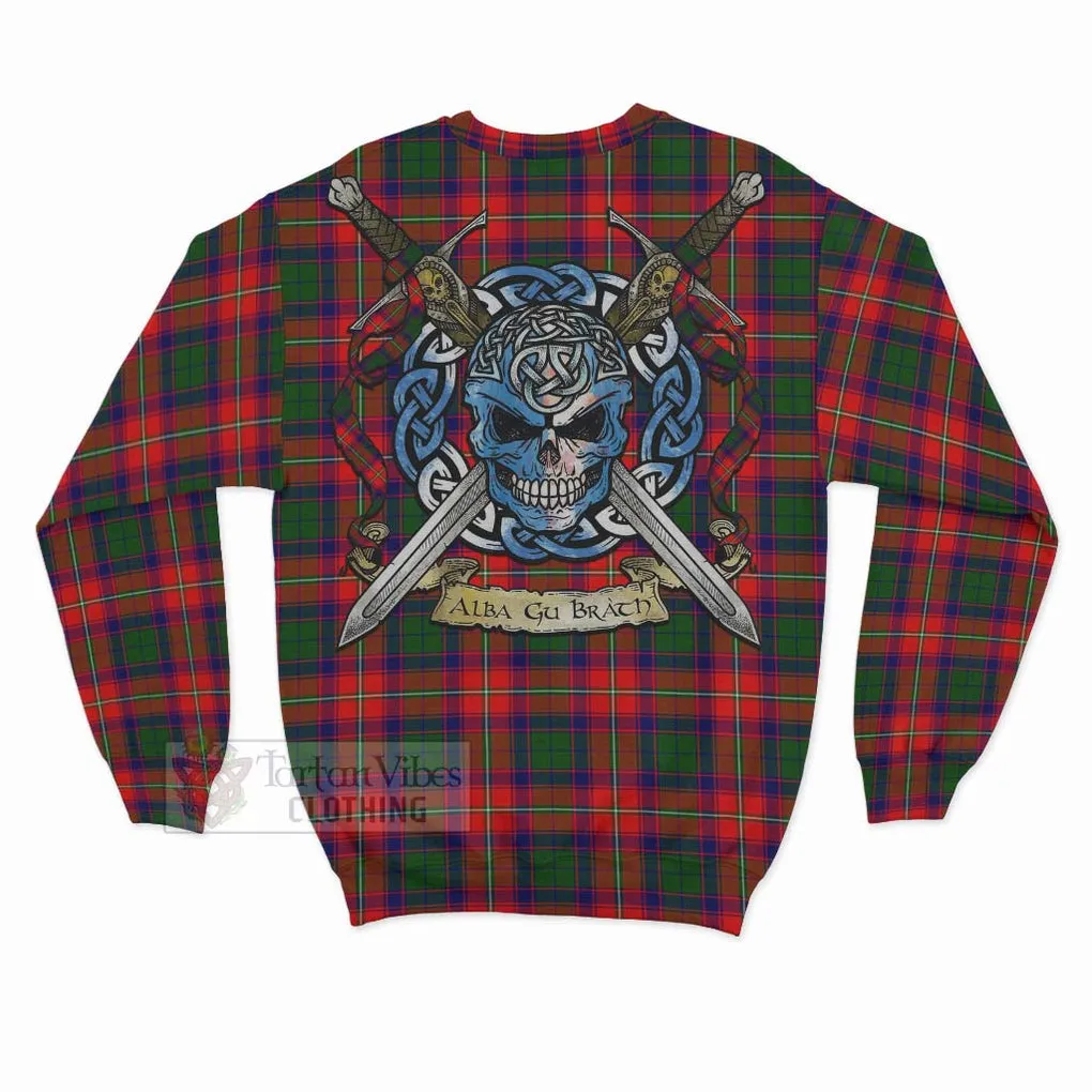 Belshes (Belsches) Tartan Sweatshirt with Family Crest Celtic Skull Style