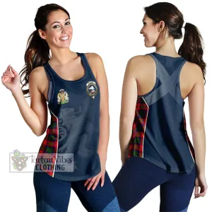 Belshes Tartan Women's Racerback Tanks with Family Crest and Lion Rampant Vibes Sport Style