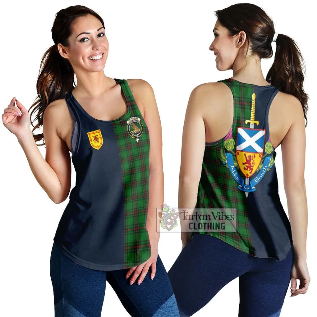 Beveridge Tartan Women's Racerback Tanks Alba with Scottish Lion Royal Arm Half Style