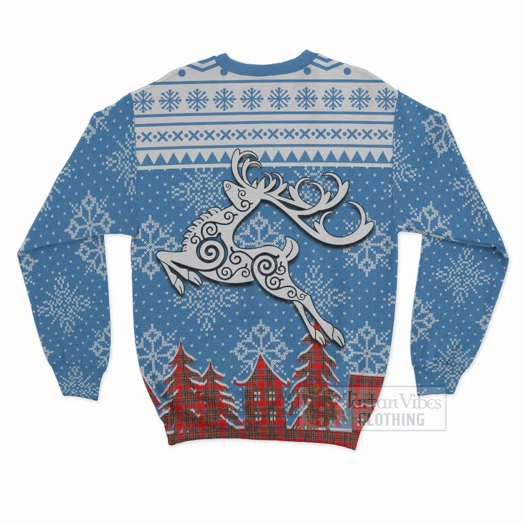 Binning Clan Christmas Sweatshirt Celtic Reindeer Style