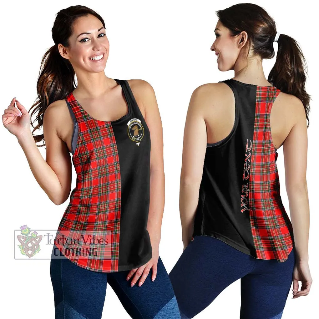 Binning Tartan Women's Racerback Tanks with Family Crest and Half Of Me Style