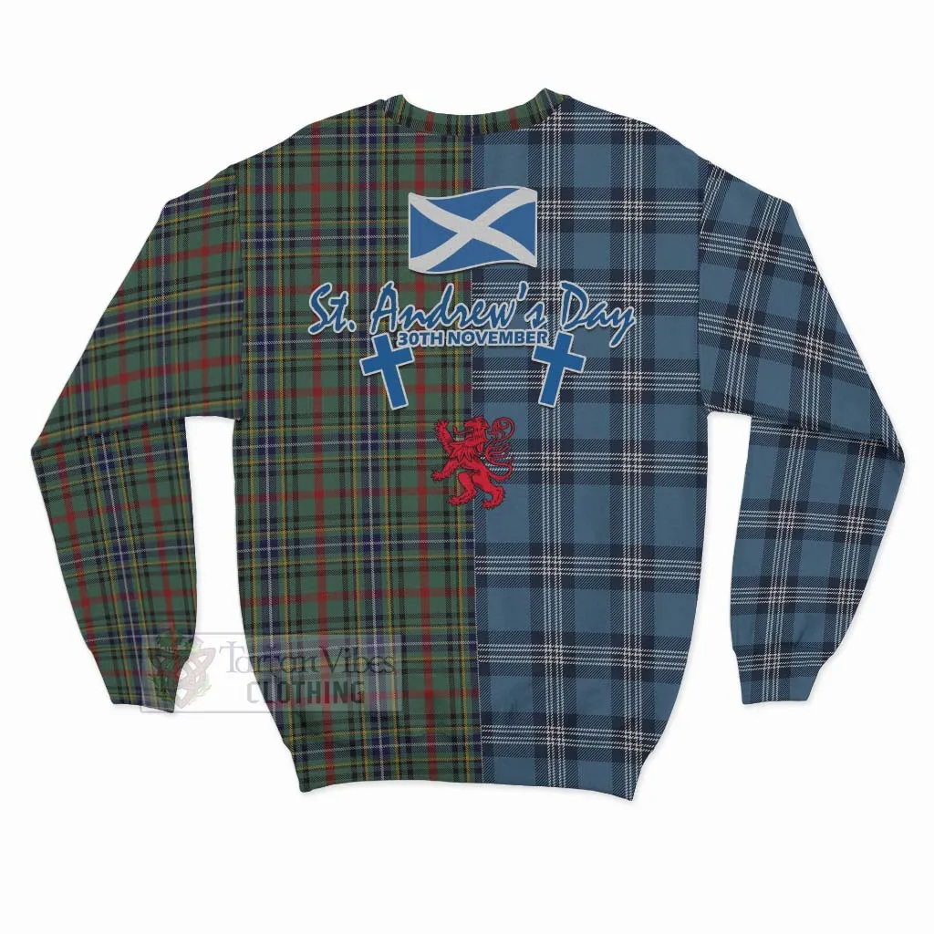 Bisset Tartan Sweatshirt Happy St. Andrew's Day Half Tartan Style