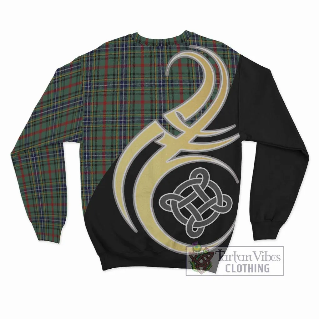 Bisset Tartan Sweatshirt with Family Crest and Celtic Symbol Style