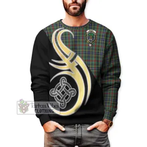 Bisset Tartan Sweatshirt with Family Crest and Celtic Symbol Style