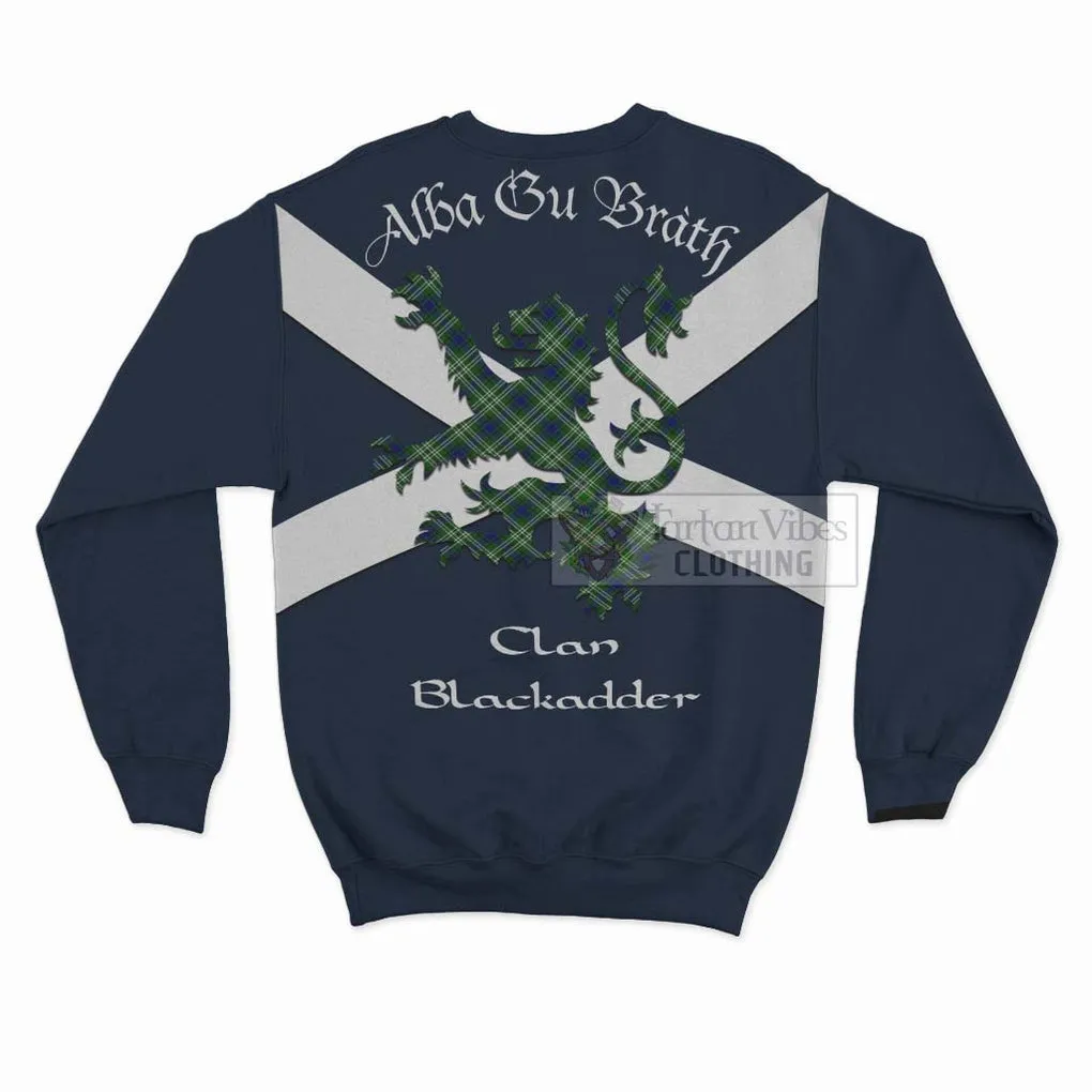 Blackadder Tartan Lion Rampant Sweatshirt  Proudly Display Your Heritage with Alba Gu Brath and Clan Name