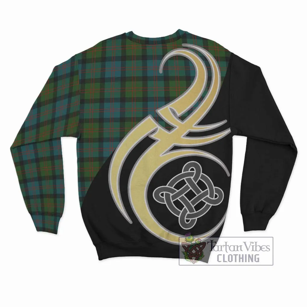 Blair Ancient Tartan Sweatshirt with Family Crest and Celtic Symbol Style