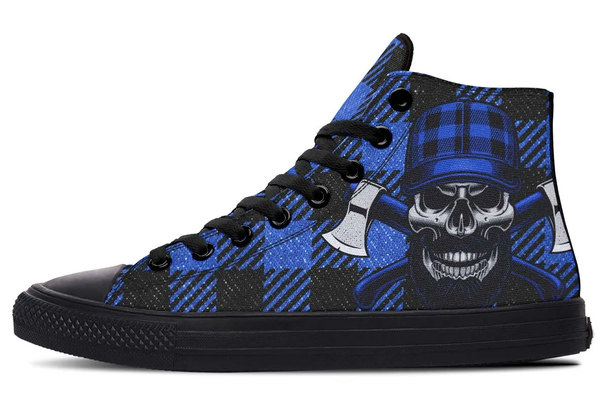 Blue Lumberjack Skull