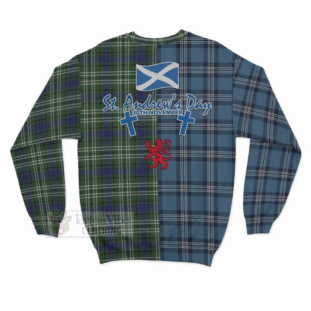 Blyth Tartan Sweatshirt Happy St. Andrew's Day Half Tartan Style