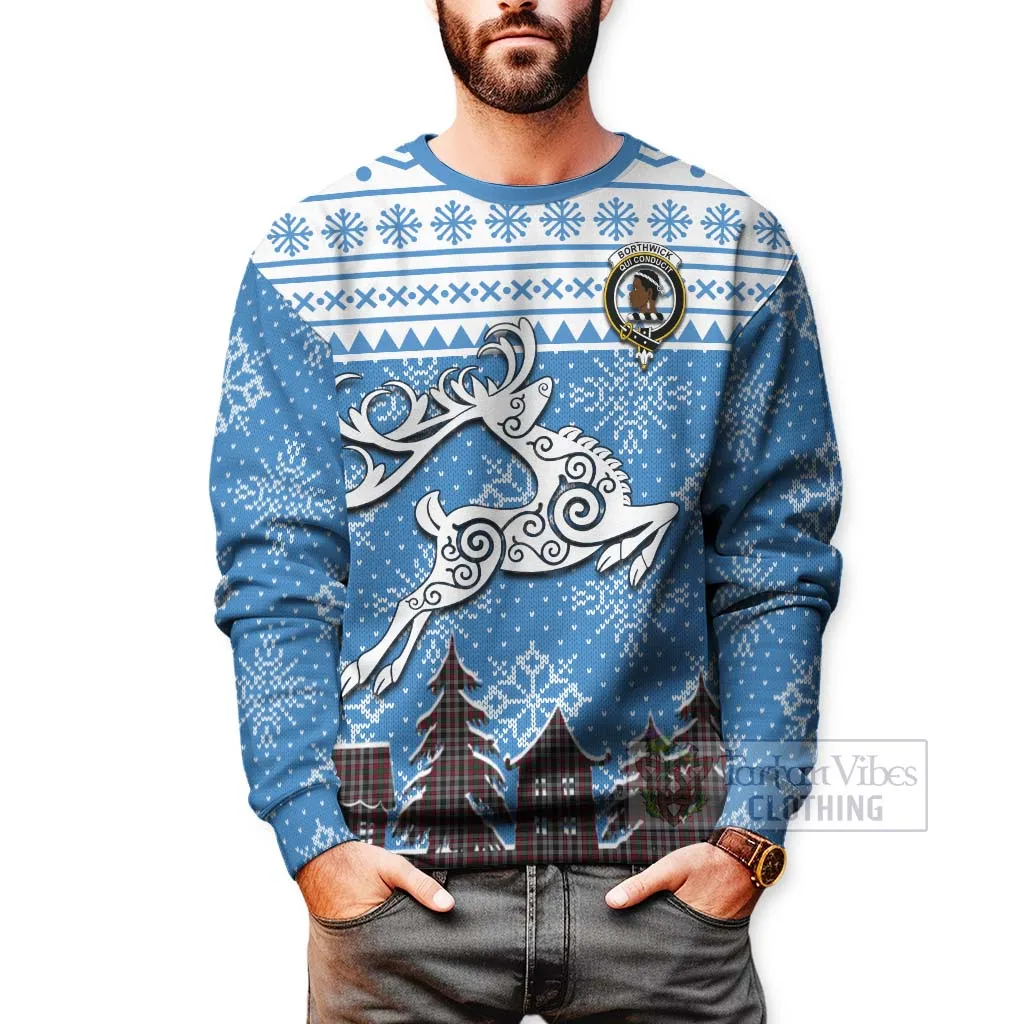 Borthwick Clan Christmas Sweatshirt Celtic Reindeer Style