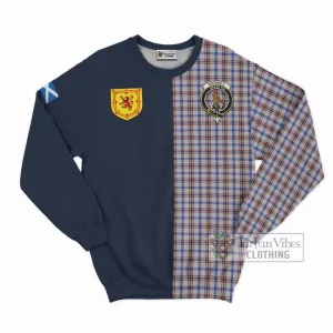 Boswell Tartan Sweatshirt Alba with Scottish Lion Royal Arm Half Style