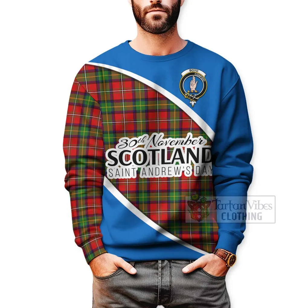 Boyd Family Crest Tartan Sweatshirt Celebrate Saint Andrew's Day in Style