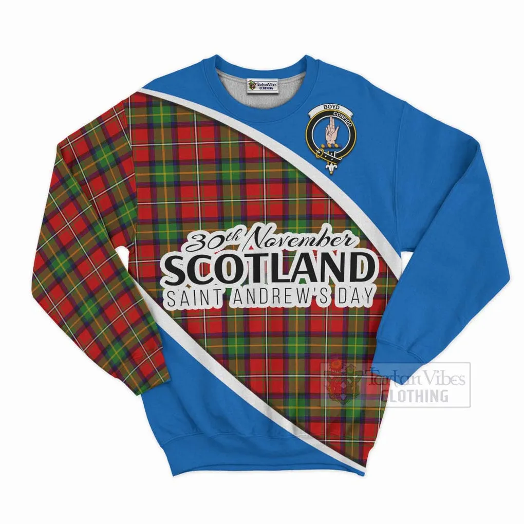 Boyd Family Crest Tartan Sweatshirt Celebrate Saint Andrew's Day in Style