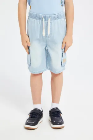 Boys Blue Cargo Pocket Pull On Shorts