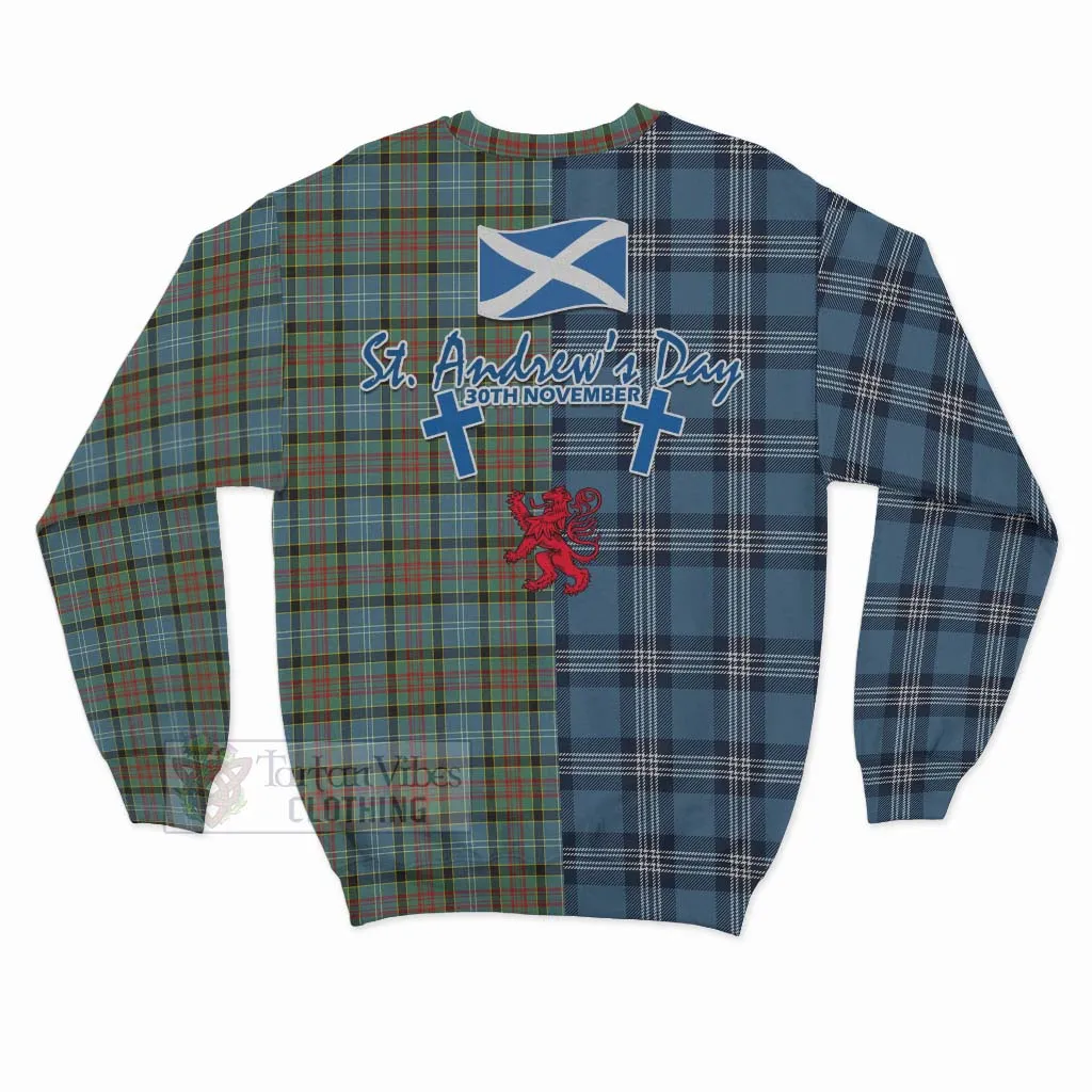 Brisbane Tartan Sweatshirt Happy St. Andrew's Day Half Tartan Style