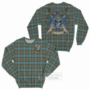 Brisbane Tartan Sweatshirt with Family Crest Celtic Skull Style