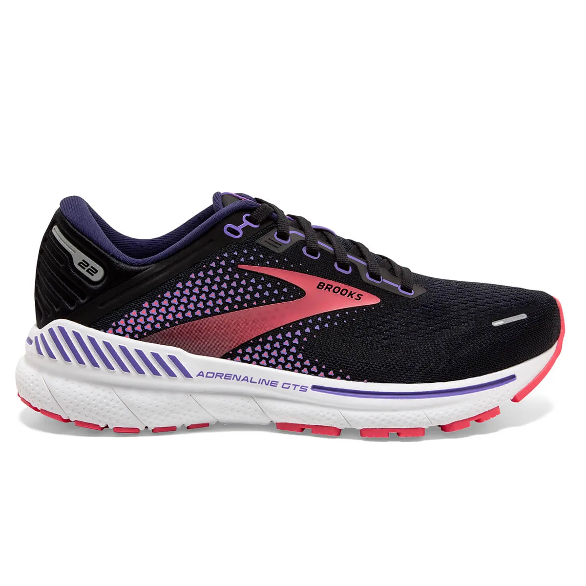 Brooks Adrenaline GTS 22 Womens | Black/purple/coral