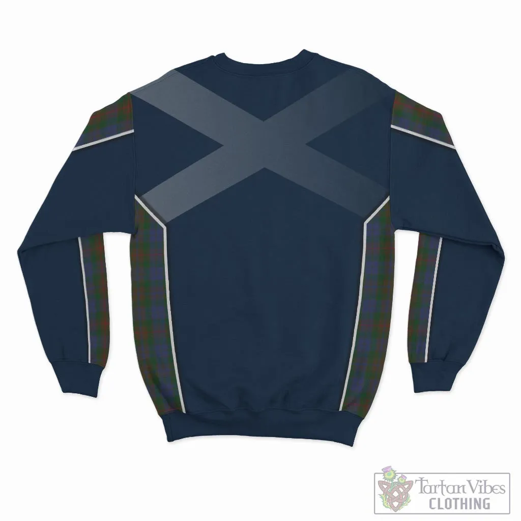 Buchanan Hunting Tartan Sweatshirt with Family Crest and Scottish Thistle Vibes Sport Style