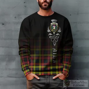 Buchanan Modern Tartan Sweatshirt Featuring Alba Gu Brath Family Crest Celtic Inspired