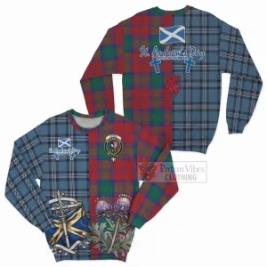 Byres (Byses) Tartan Sweatshirt Happy St. Andrew's Day Half Tartan Style