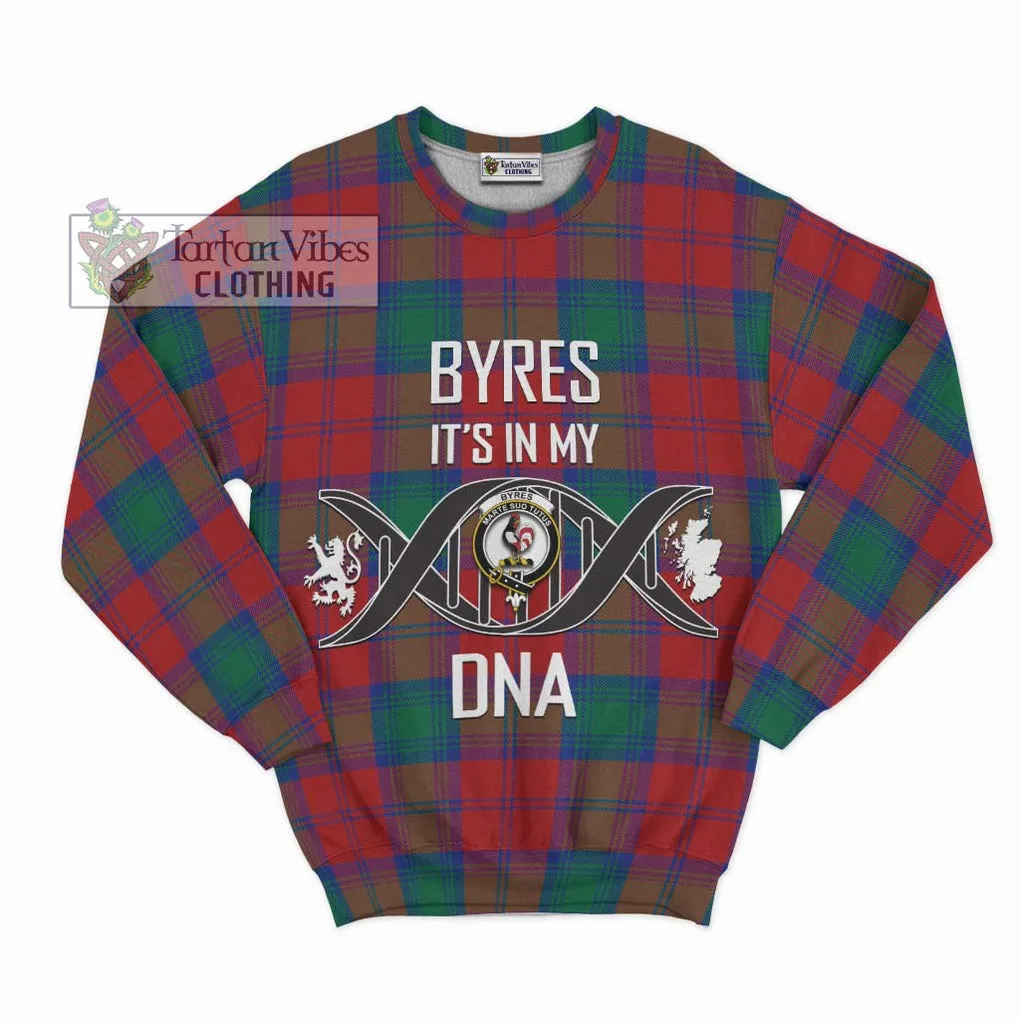 Byres (Byses) Tartan Sweatshirt with Family Crest DNA In Me Style