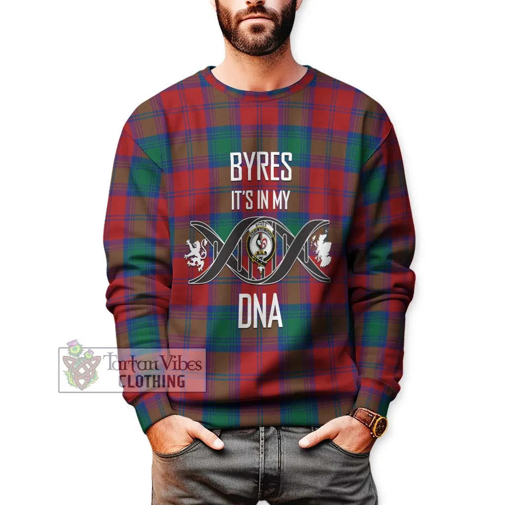 Byres (Byses) Tartan Sweatshirt with Family Crest DNA In Me Style