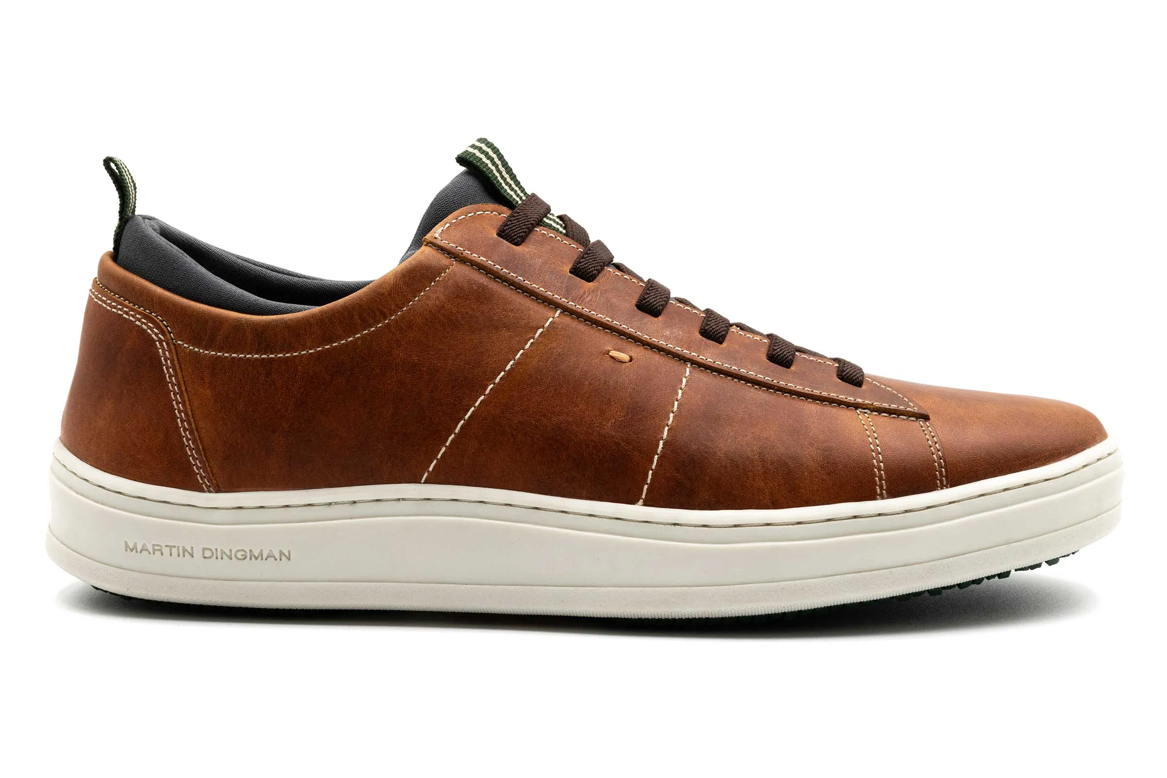 Cameron Oiled Saddle Leather Sneakers - Chestnut