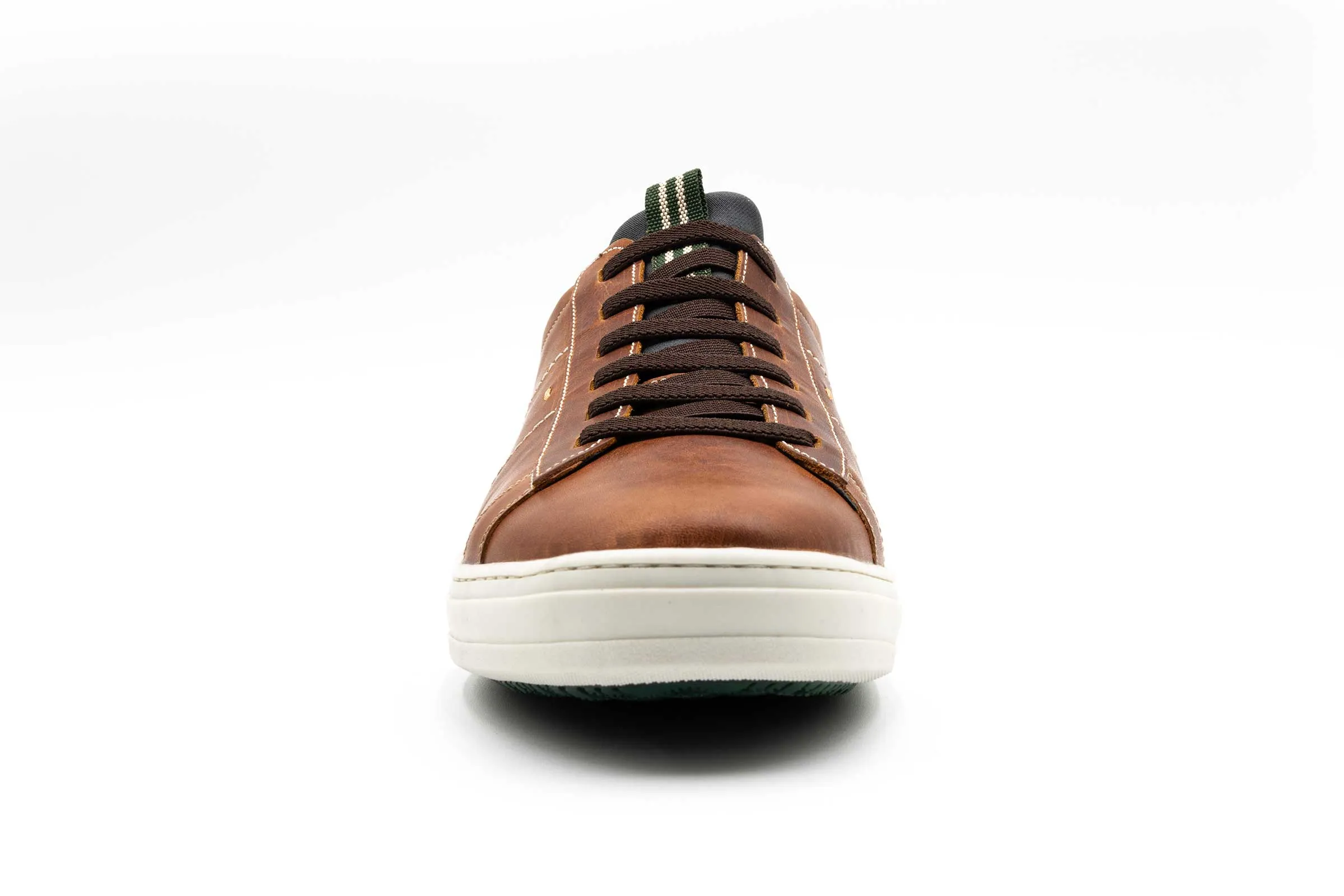 Cameron Oiled Saddle Leather Sneakers - Chestnut