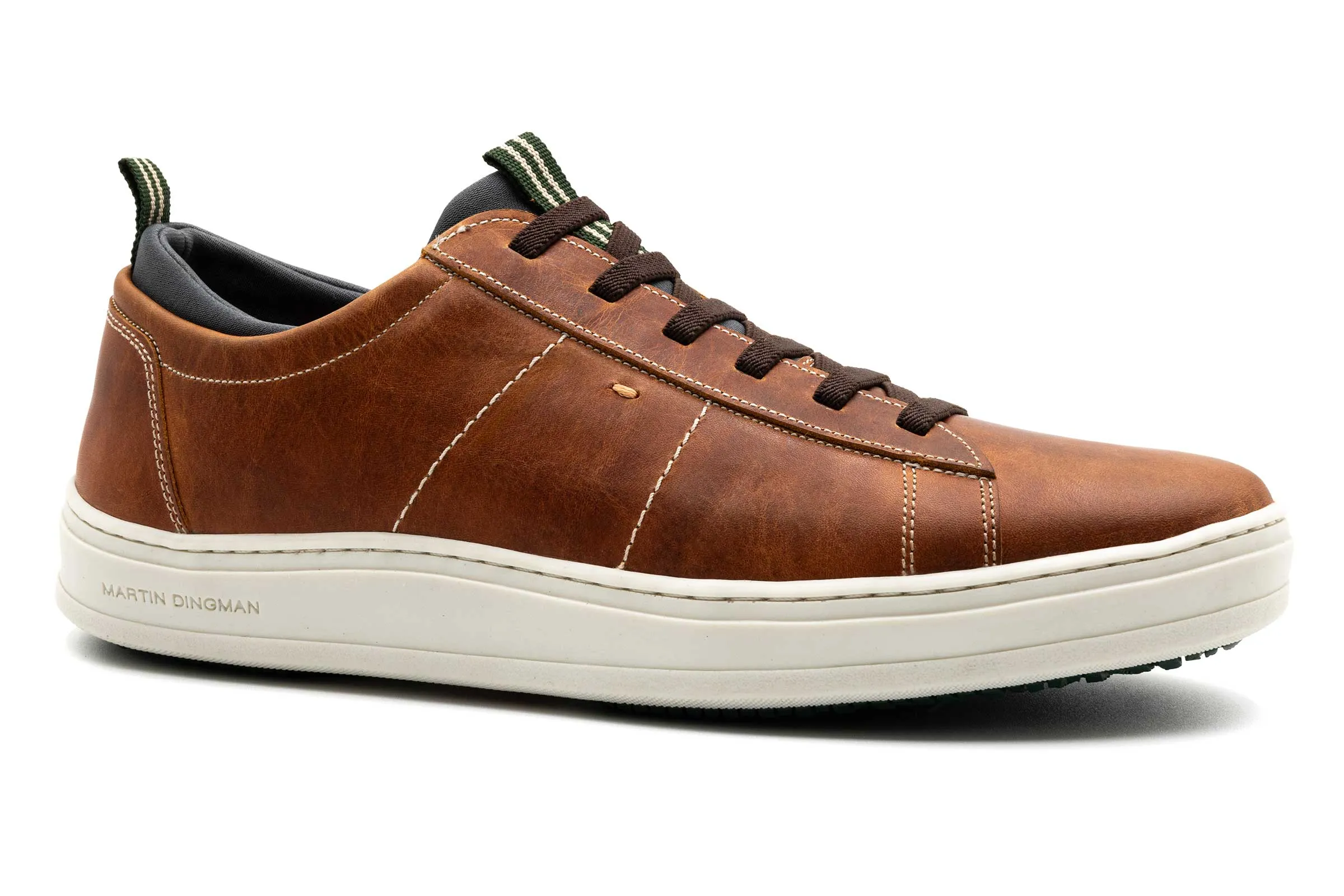 Cameron Oiled Saddle Leather Sneakers - Chestnut