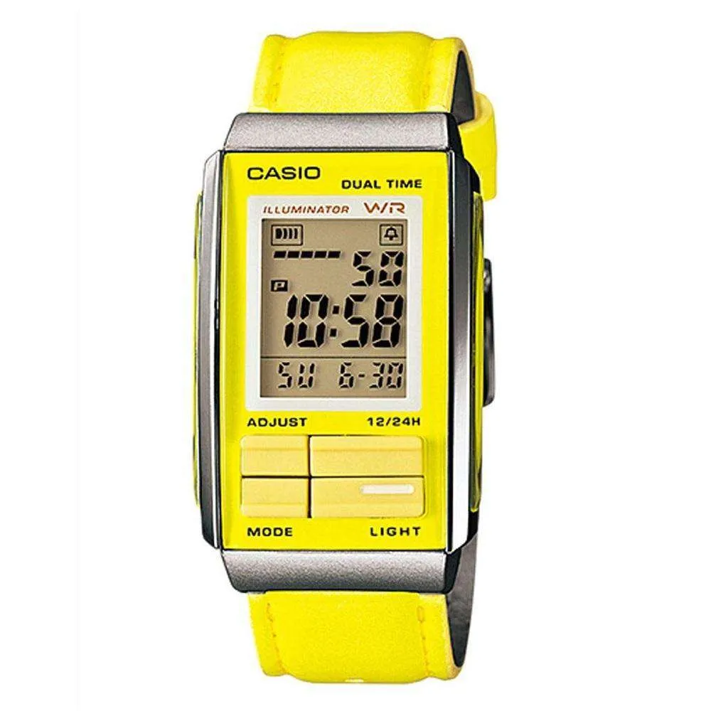 Casio Futurist LA-201WBL-9A Yellow Leather Strap for Women