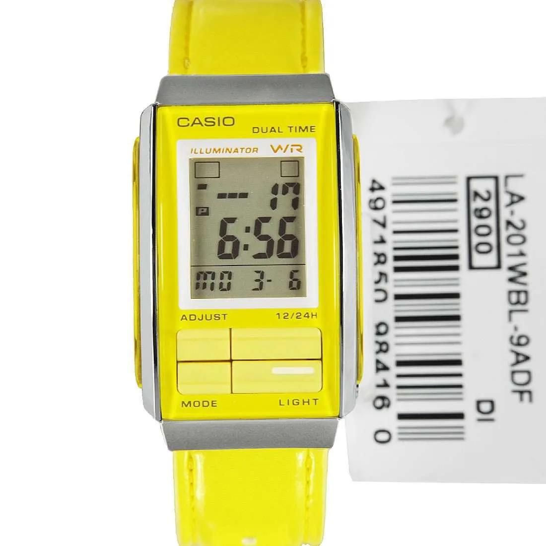 Casio Futurist LA-201WBL-9A Yellow Leather Strap for Women