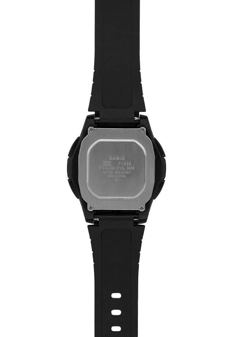 Casio Standard F-200W-1A Black Resin Strap Watch for Men