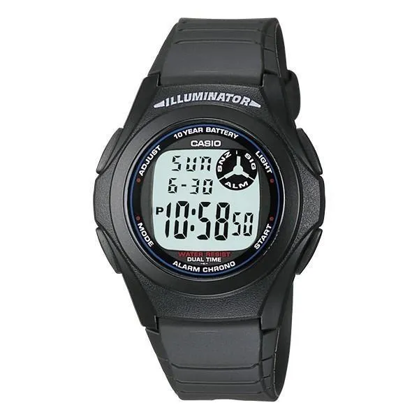 Casio Standard F-200W-1A Black Resin Strap Watch for Men