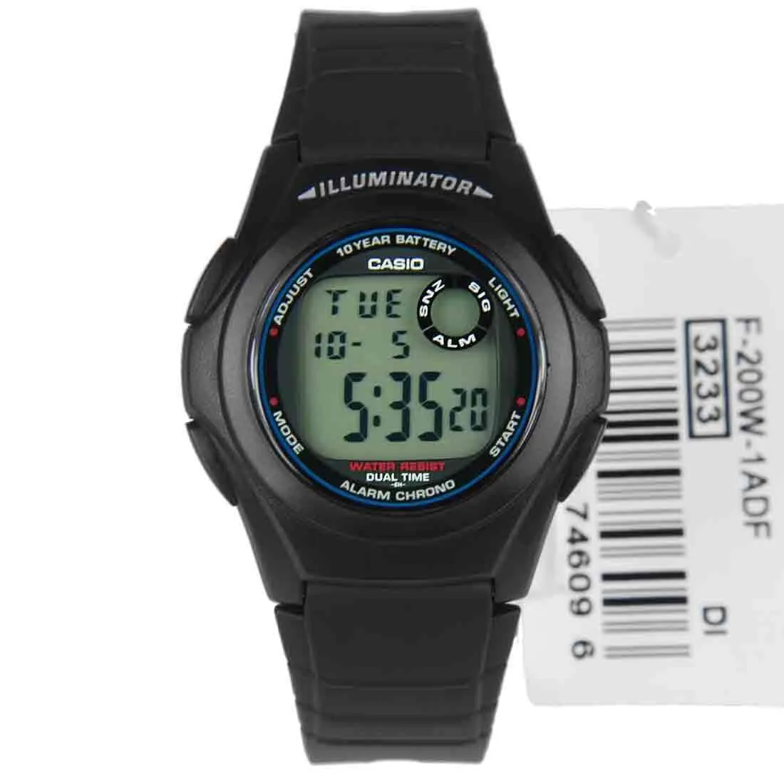 Casio Standard F-200W-1A Black Resin Strap Watch for Men