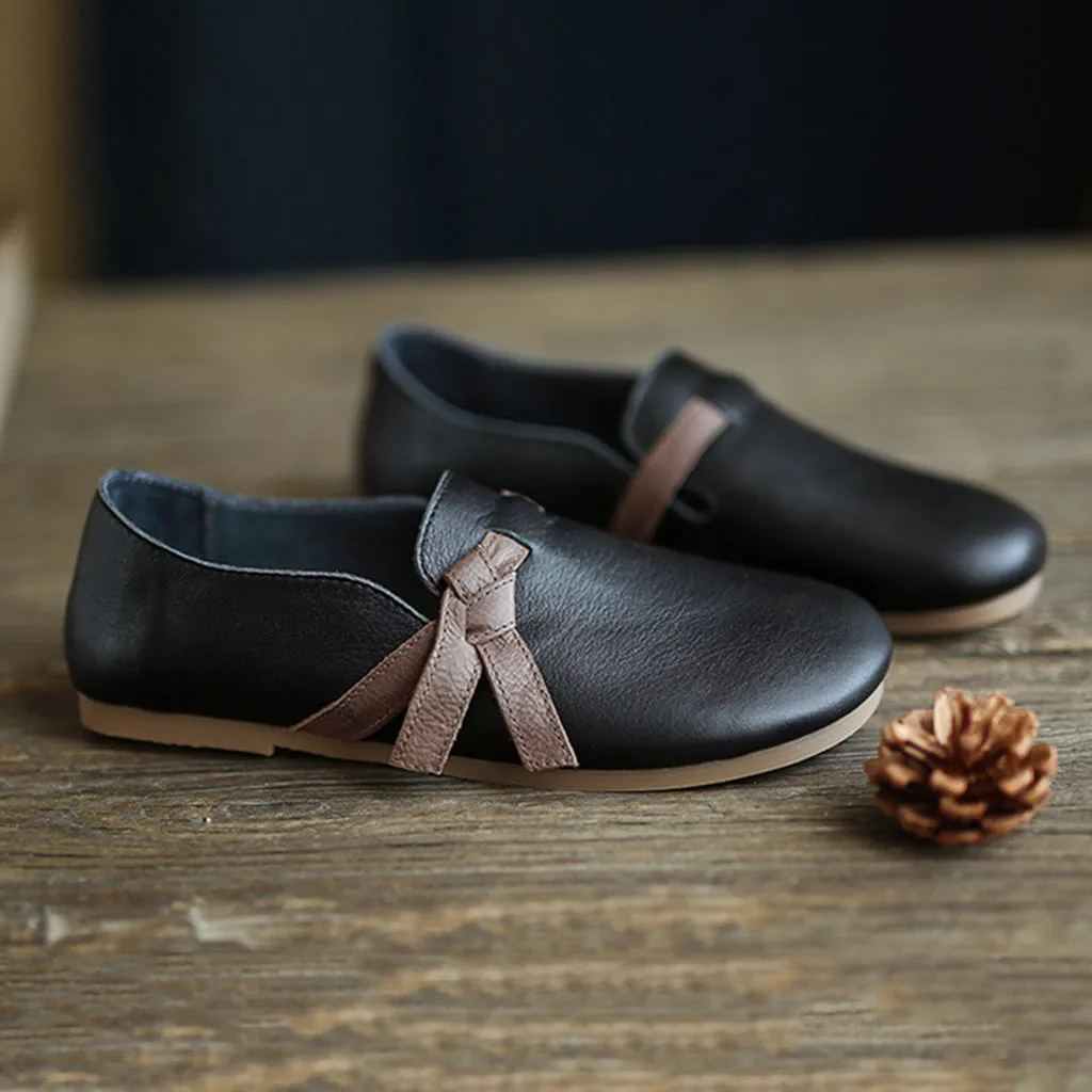 Casual Handmade Flat Leather Women's Shoes | Gift Shoes