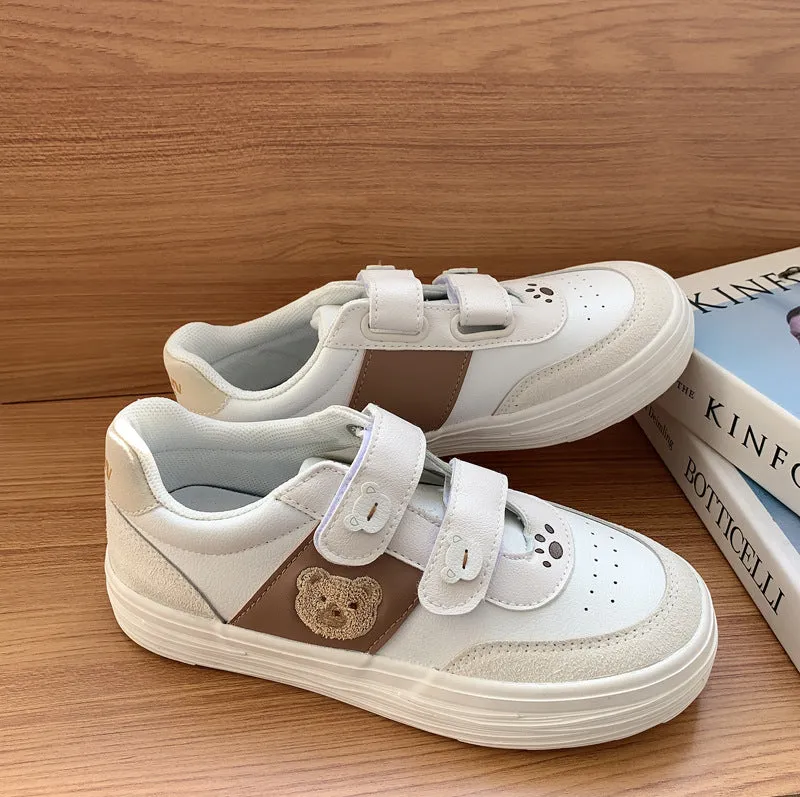 Classy Women's Autumn Niche Design Bear Canvas Shoes