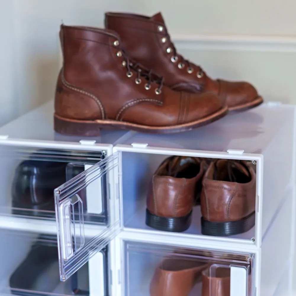 Clear Plastic Stackable Shoe Boxes Storage Containers