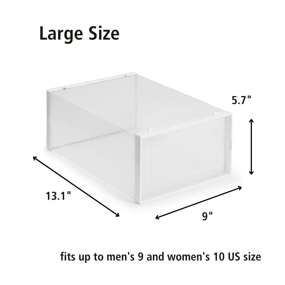 Clear Plastic Stackable Shoe Boxes Storage Containers