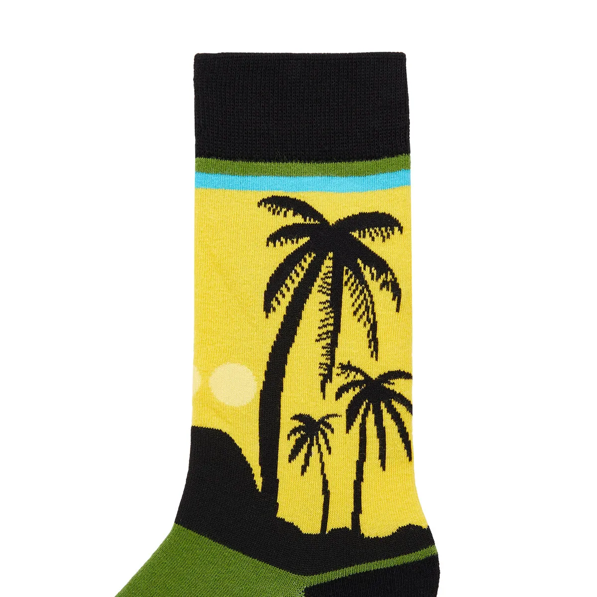 Coconut Tree Printed Crew Length Socks