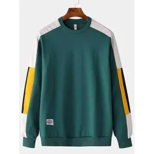 Color Block Patchwork Sports Sweatshirt