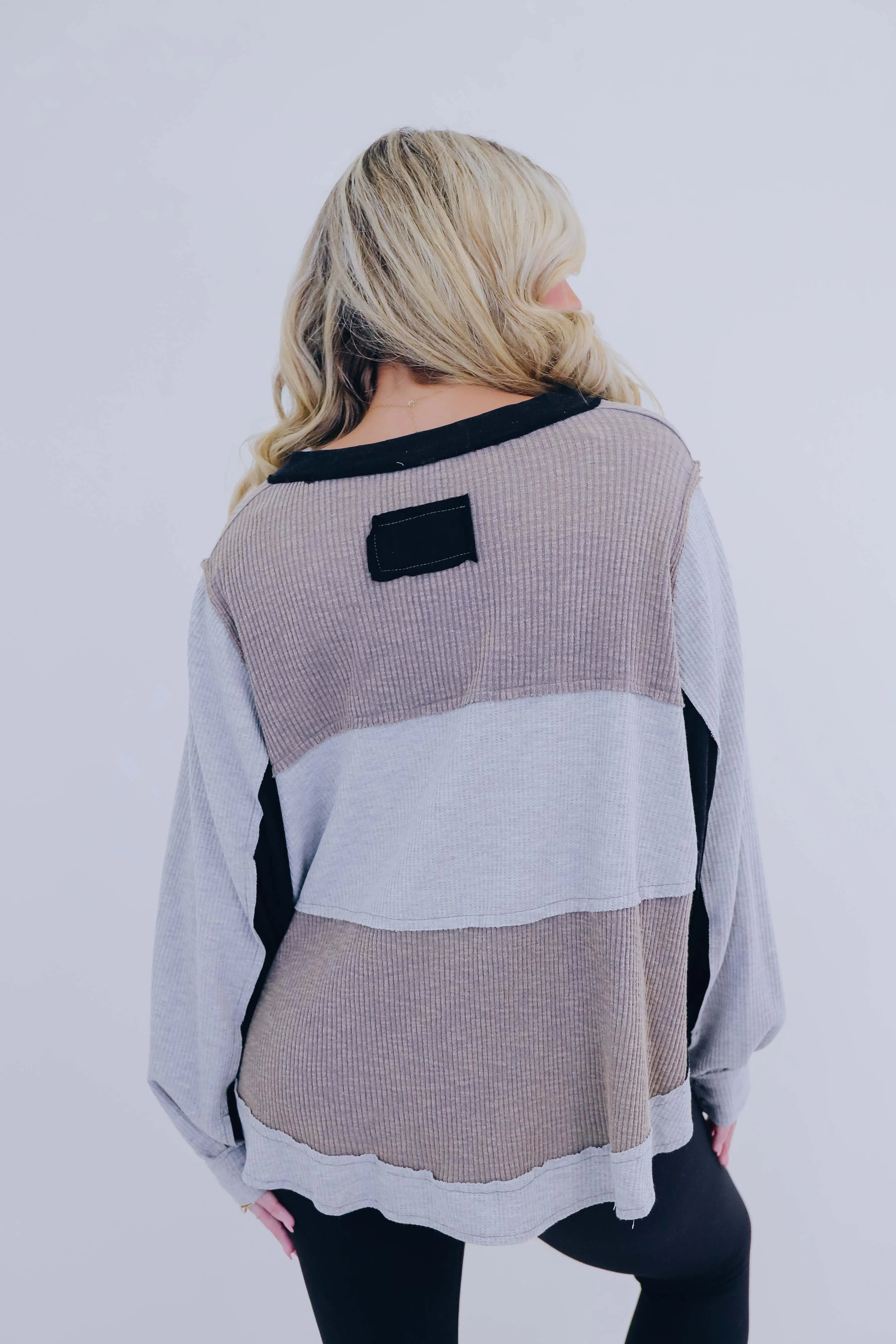 Cozy Feels Colorblock Top By POL - 4 Colors