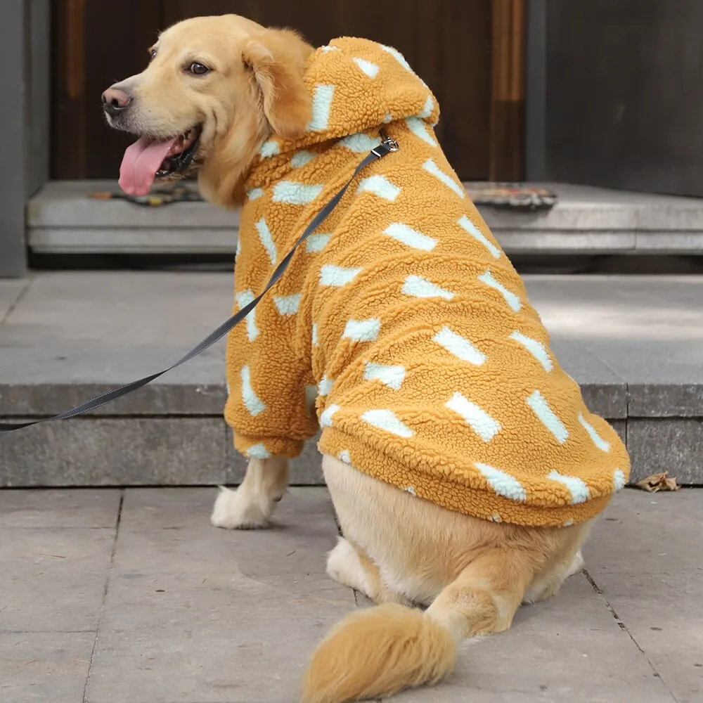 Cozy Winter Hooded Dog Jacket: Warm Pet Clothes for Medium to Large Dogs - Thicken Pet Jumpsuit Coat for Bulldog & Golden Retriever