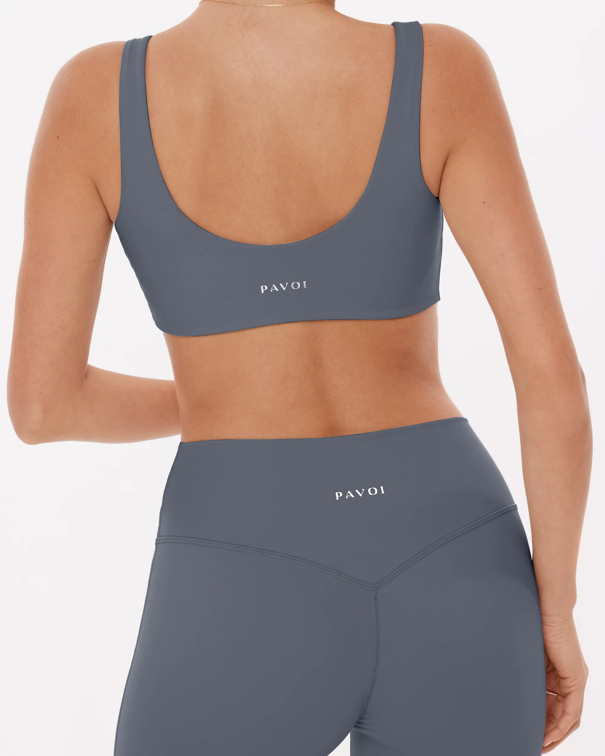 Curve Hem Scoop Neck Padded Sports Bra