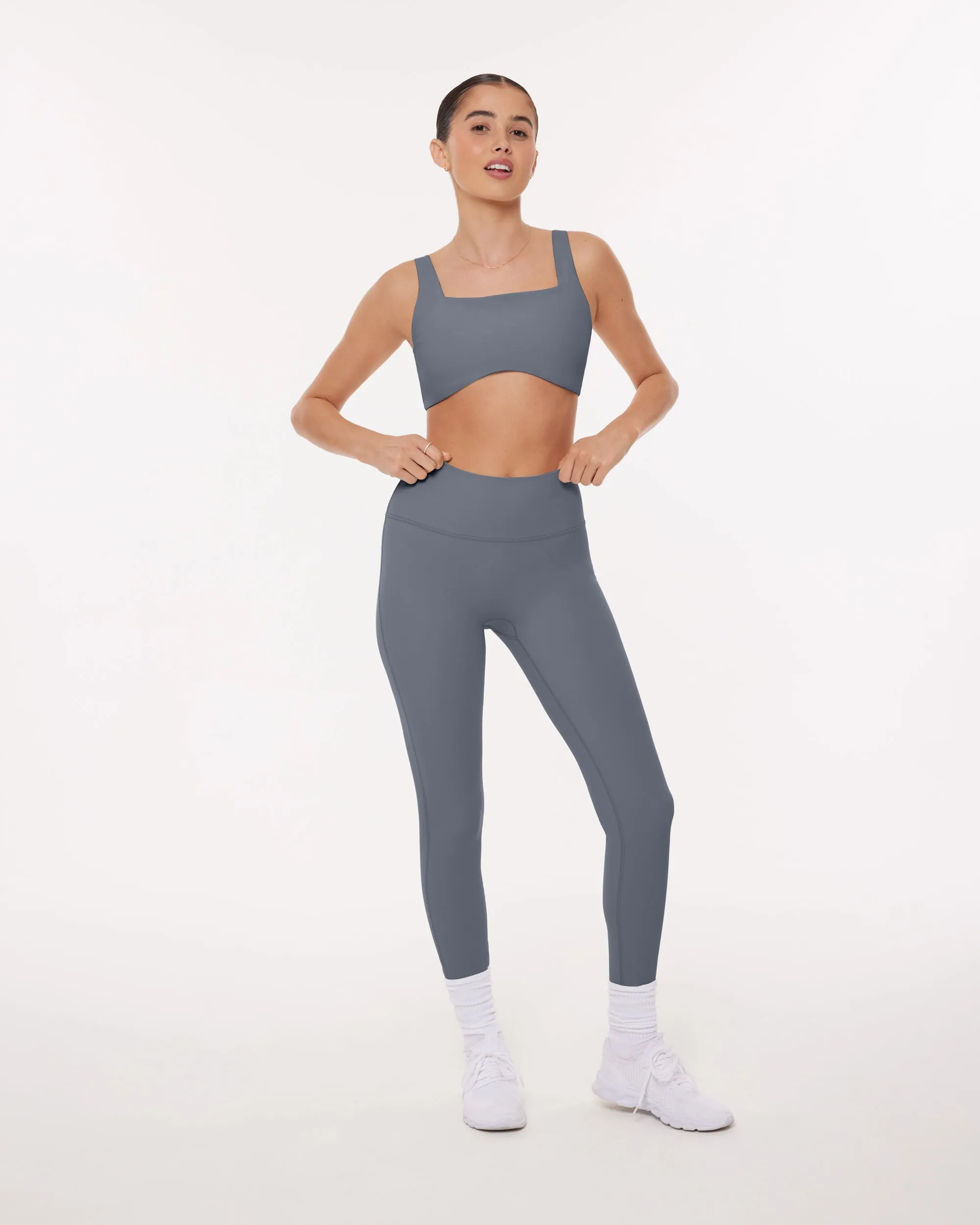 Curve Hem Scoop Neck Padded Sports Bra