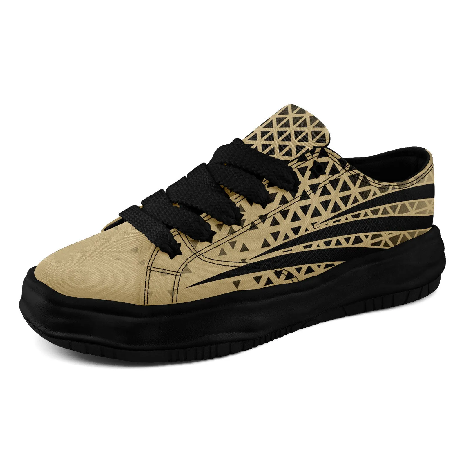 Custom Beige Black Louisiana Shoes Personalized Sneaker FN038-D023003-19