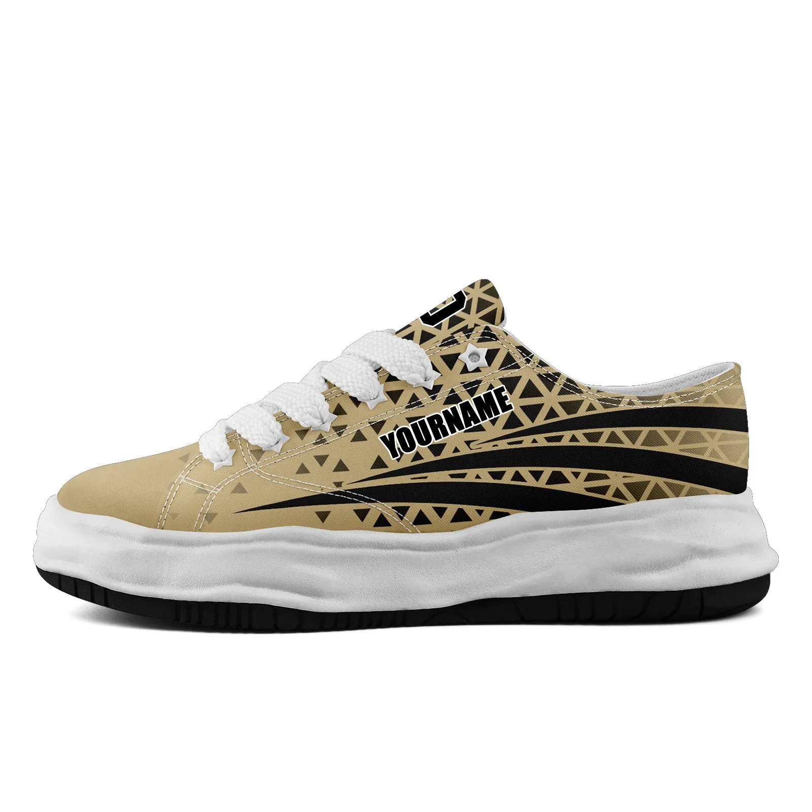 Custom Beige Black Louisiana Shoes Personalized Sneaker FN038-D023003-19