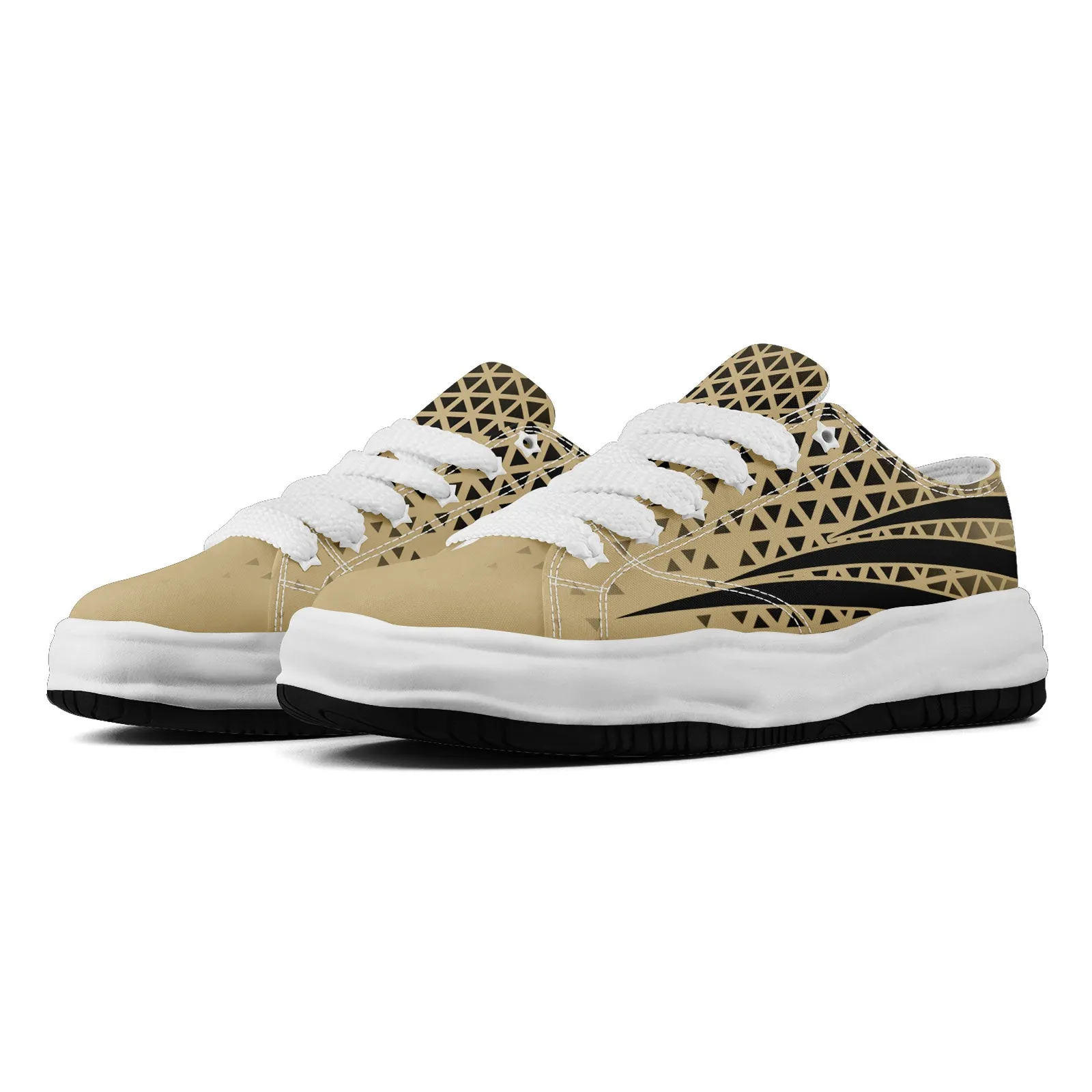 Custom Beige Black Louisiana Shoes Personalized Sneaker FN038-D023003-19