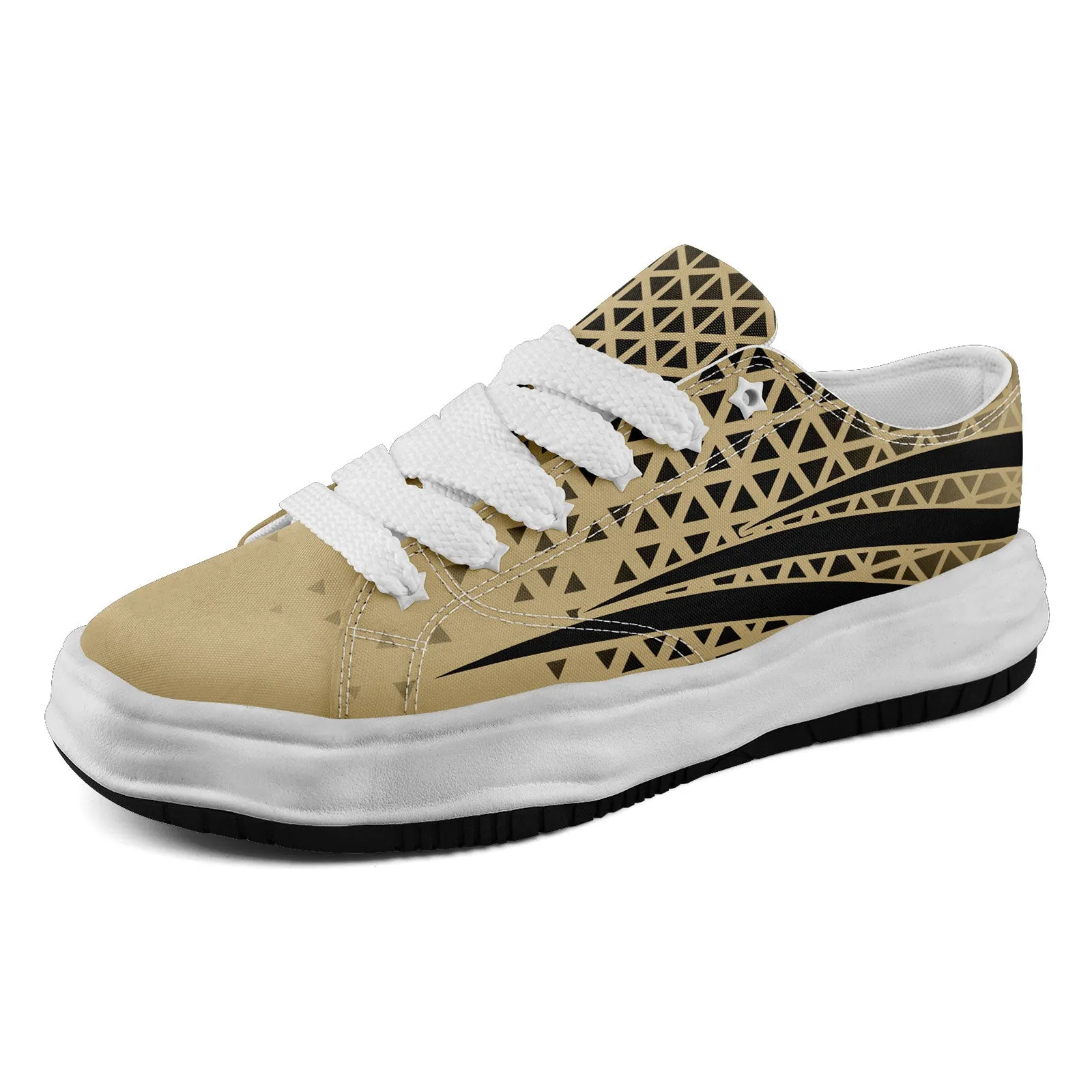 Custom Beige Black Louisiana Shoes Personalized Sneaker FN038-D023003-19